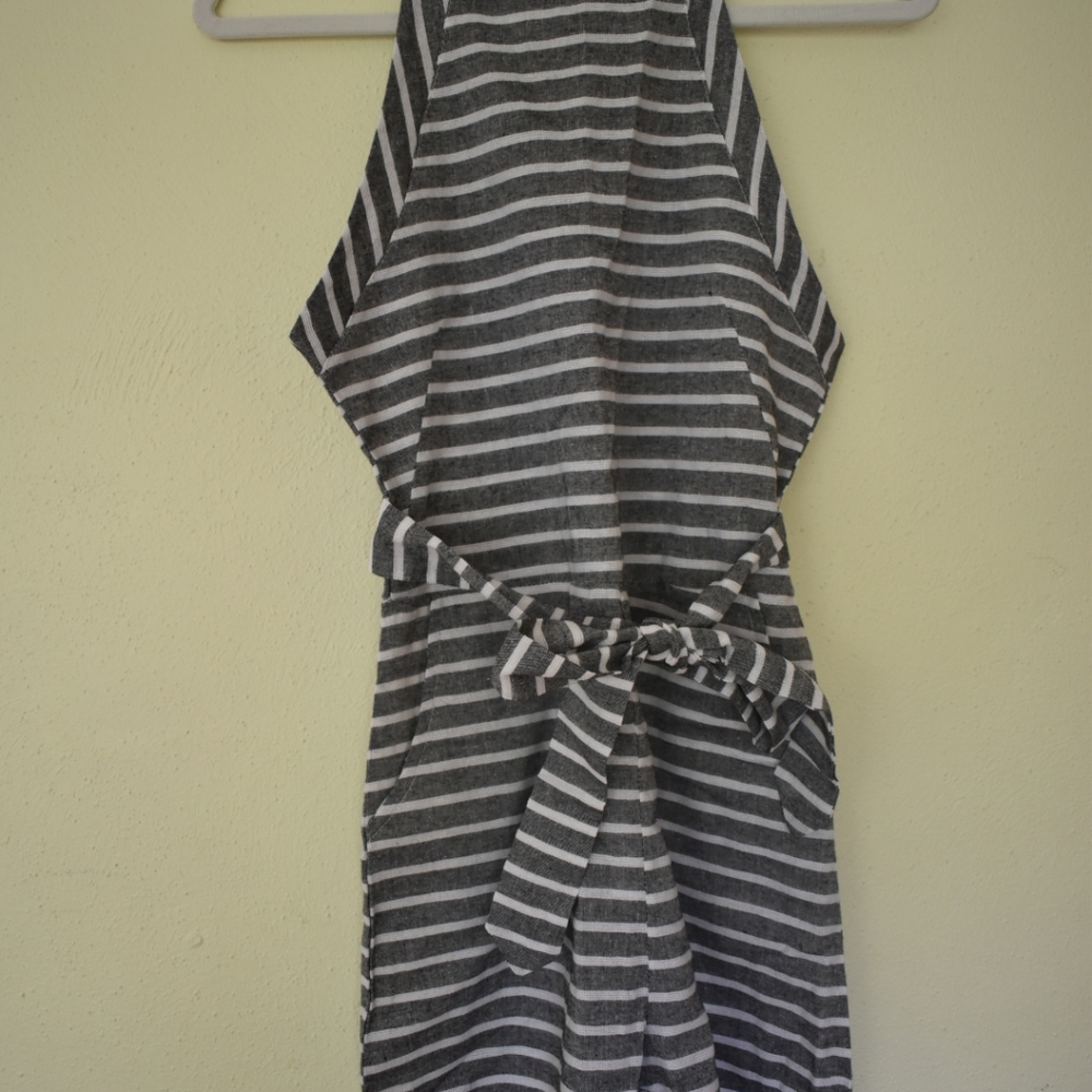 Black and White stripes romper